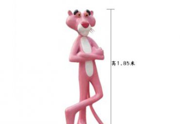 小区玻璃钢粉红豹卡通雕塑