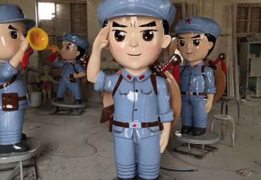 企业玻璃钢红军人物雕塑