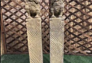 酒店拴马桩景观石雕