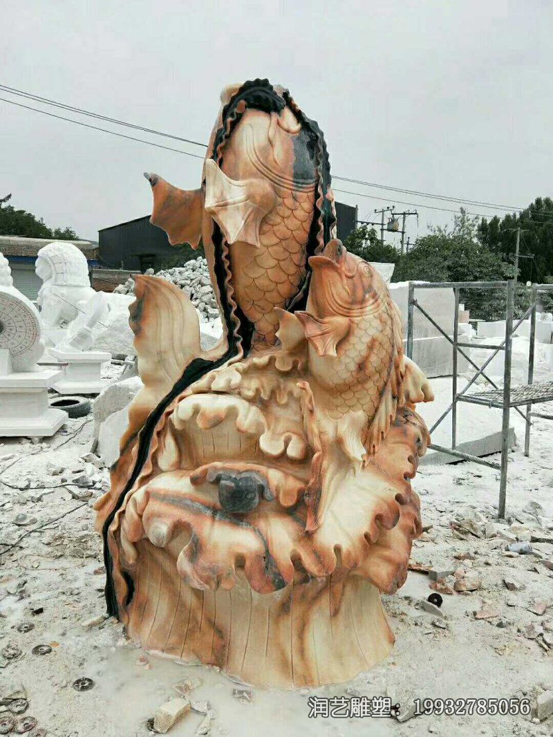 草坪鱼动物石雕 草坪鱼动物石雕