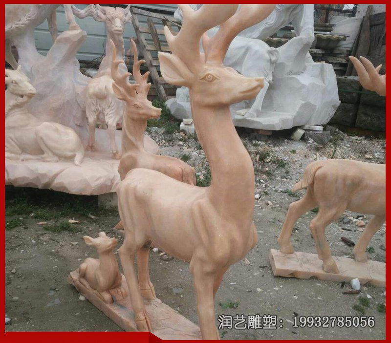 企业鹿动物石雕 企业鹿动物石雕