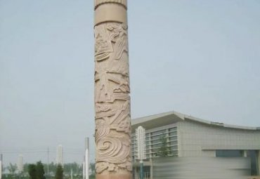 城市龙柱景观石雕