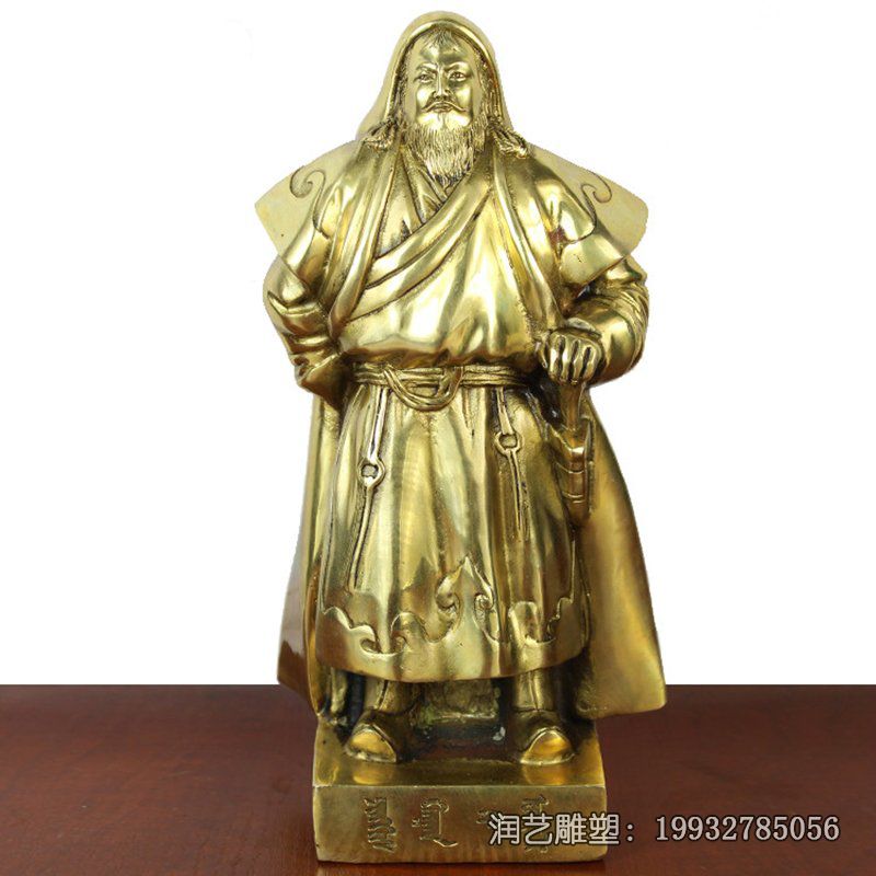 公园成吉思汗人物铜雕 公园成吉思汗人物铜雕