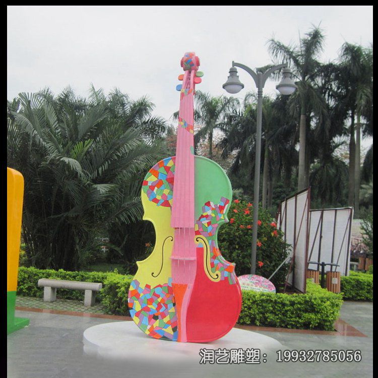 商场不锈钢大提琴雕塑 商场不锈钢大提琴雕塑