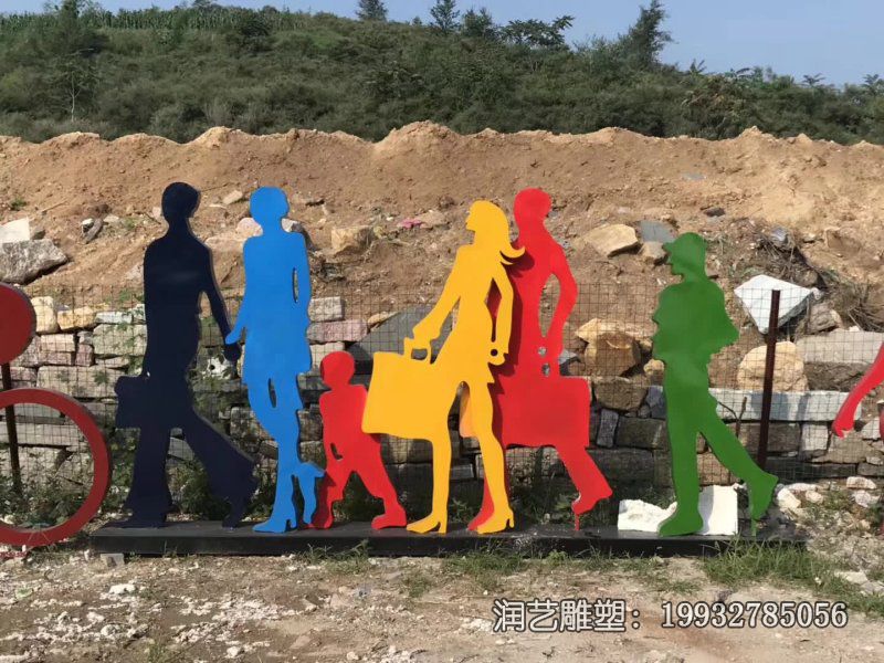 商业街不锈钢购物雕塑 商业街不锈钢购物雕塑