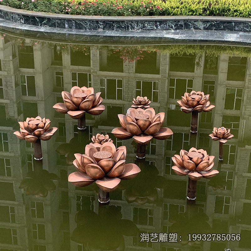 城市不锈钢荷花景观雕塑 城市不锈钢荷花景观雕塑