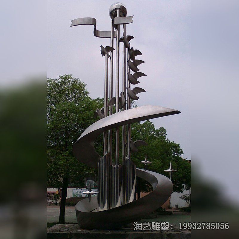 企业不锈钢鸽子动物雕塑 企业不锈钢鸽子动物雕塑
