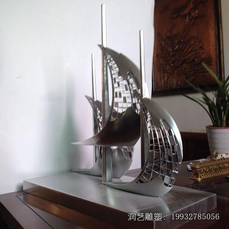 景区不锈钢船景观雕塑 景区不锈钢船景观雕塑