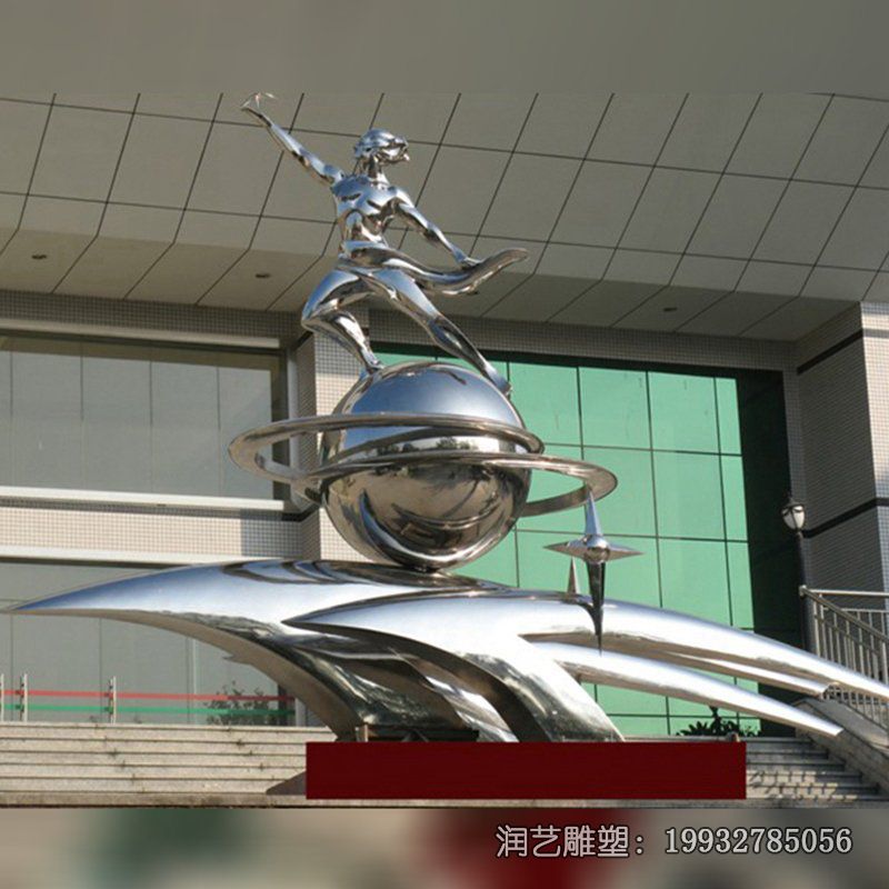 草坪不锈钢海豚雕塑 草坪不锈钢海豚雕塑