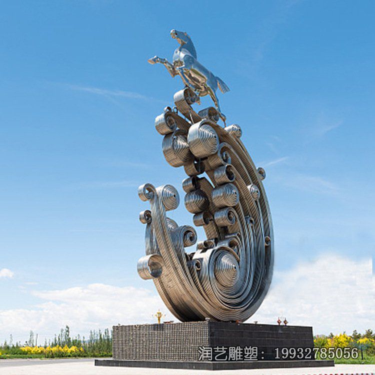 小区不锈钢马动物雕塑 小区不锈钢马动物雕塑