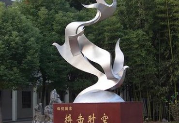 游乐场不锈钢大雁雕塑