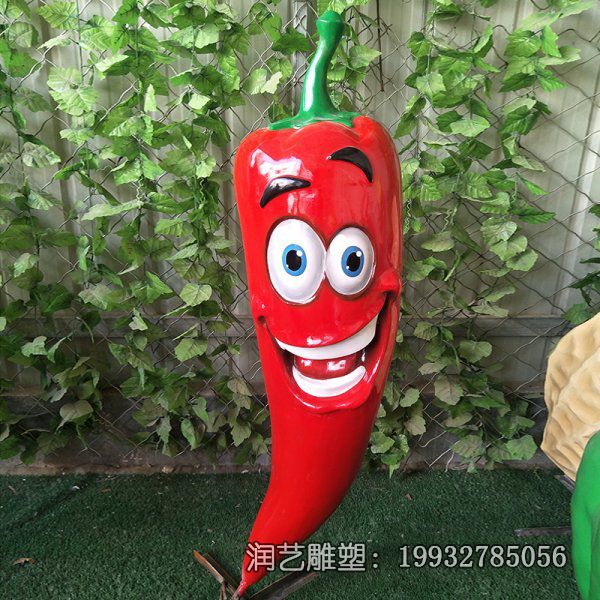 游乐场玻璃钢辣椒雕塑 游乐场玻璃钢辣椒雕塑