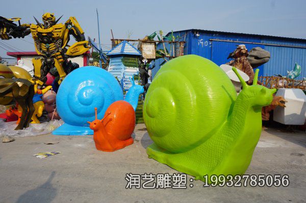 企业玻璃钢蜗牛动物雕塑 企业玻璃钢蜗牛动物雕塑