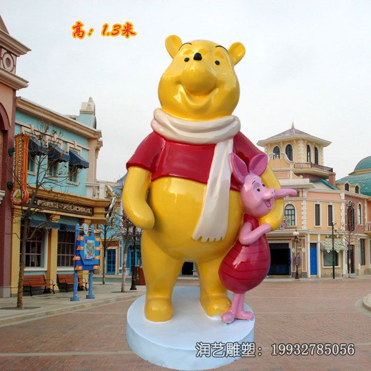商场玻璃钢小熊维尼雕塑 商场玻璃钢小熊维尼雕塑