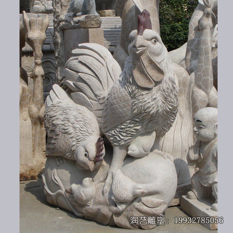 企业鸡动物石雕 企业鸡动物石雕