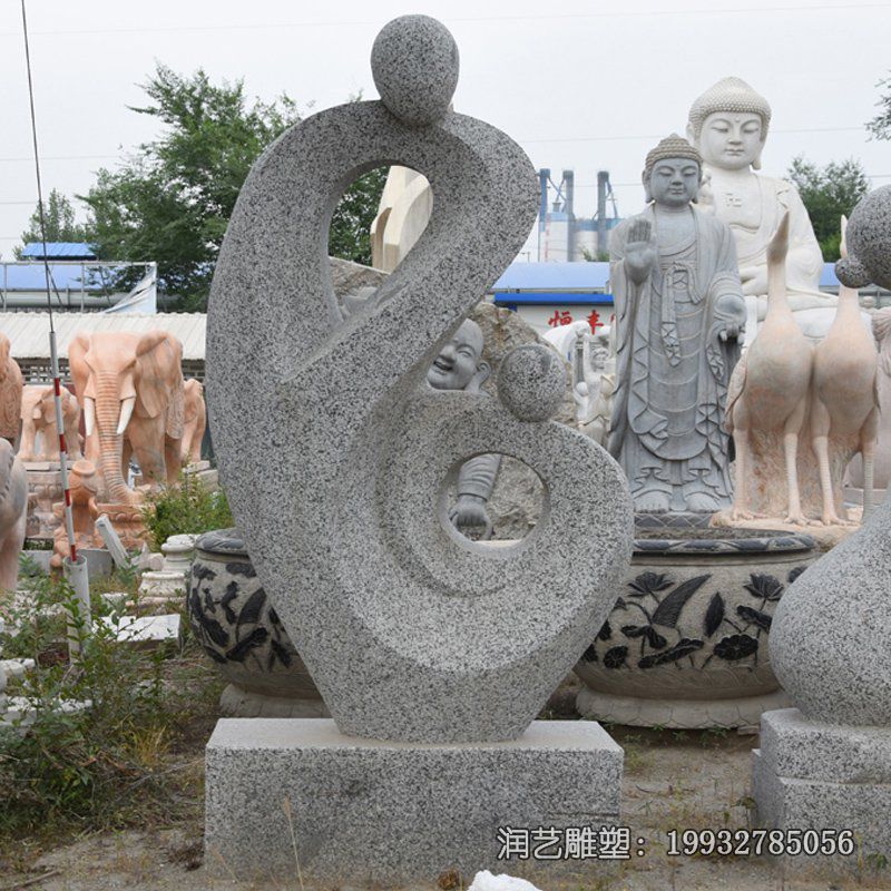 商业街母子人物石雕 商业街母子人物石雕