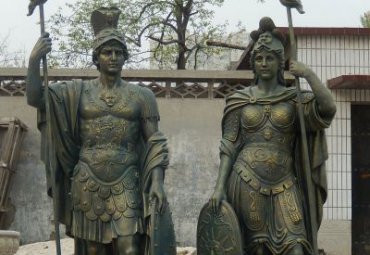 商业街西方人物铜雕