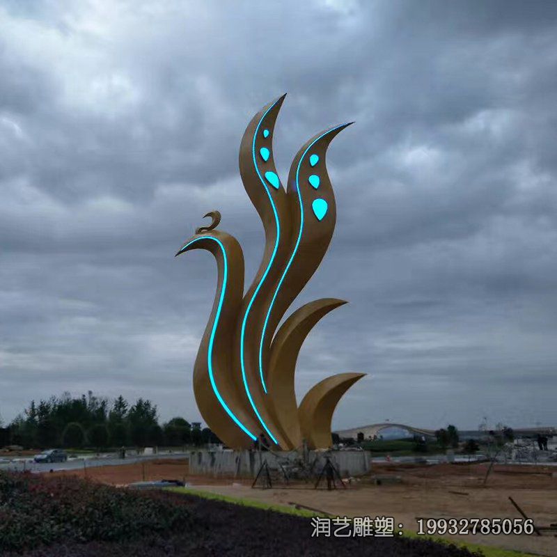 商业街不锈钢凤凰雕塑 商业街不锈钢凤凰雕塑