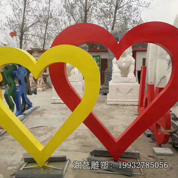 学校不锈钢爱心景观雕塑 学校不锈钢爱心景观雕塑