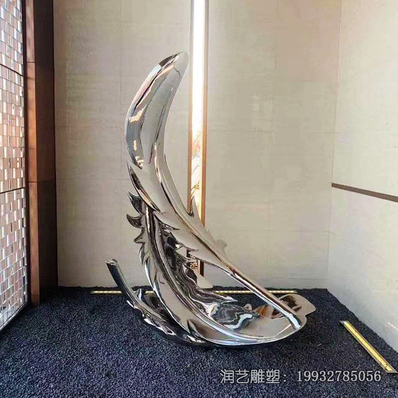 商场不锈钢羽毛雕塑 商场不锈钢羽毛雕塑