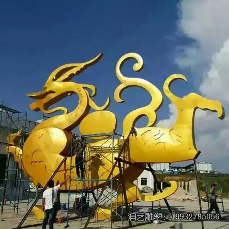游乐场不锈钢龙雕塑 游乐场不锈钢龙雕塑