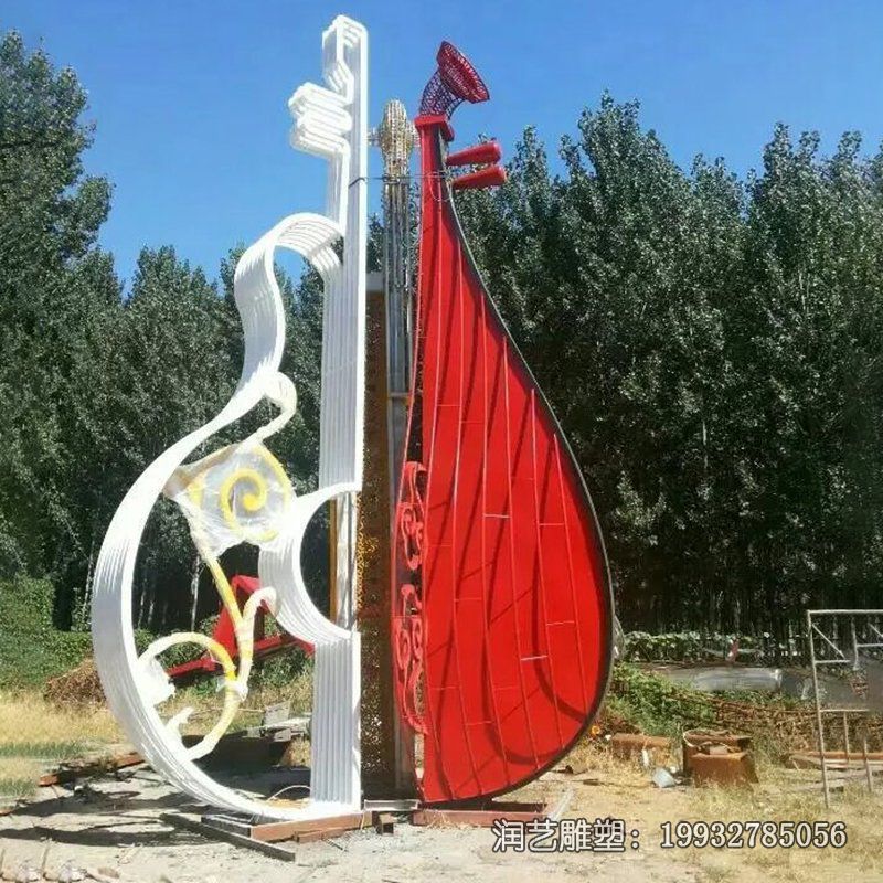 广场不锈钢大提琴雕塑 广场不锈钢大提琴雕塑