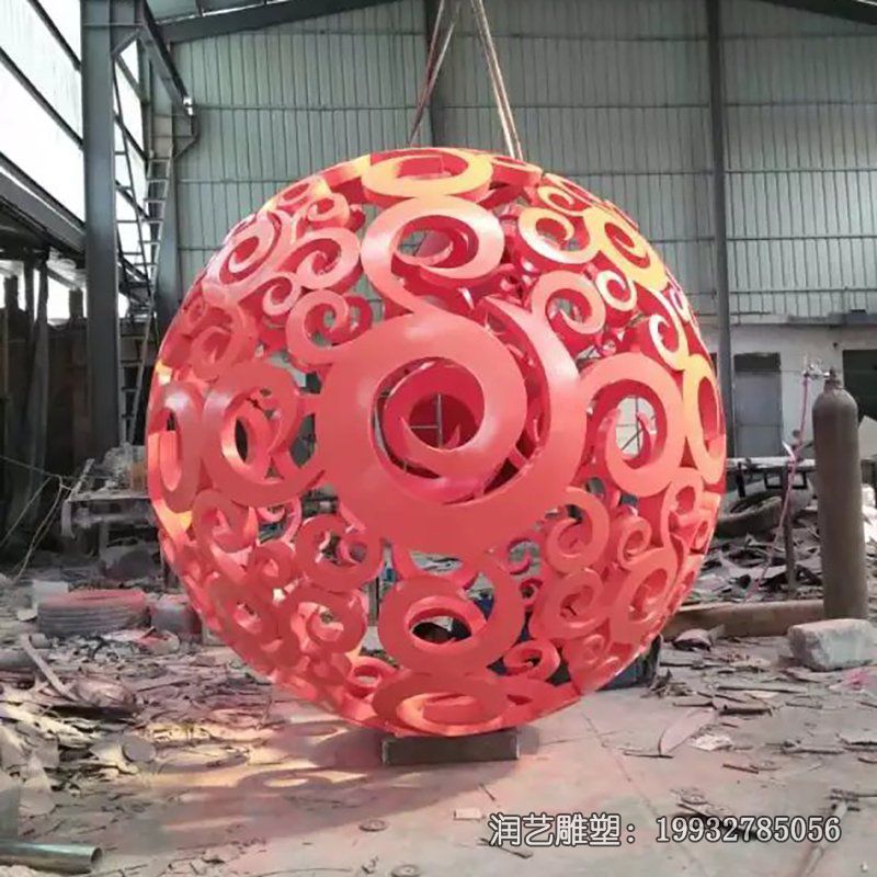 游乐场不锈钢镂空球雕塑 游乐场不锈钢镂空球雕塑