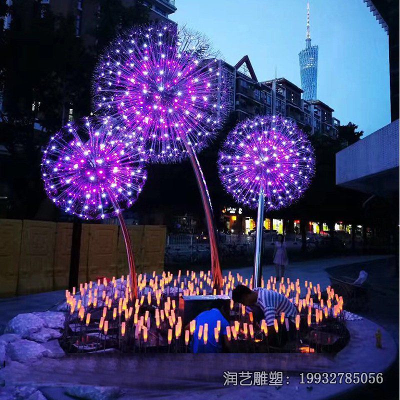 小区不锈钢蒲公英景观雕塑 小区不锈钢蒲公英景观雕塑