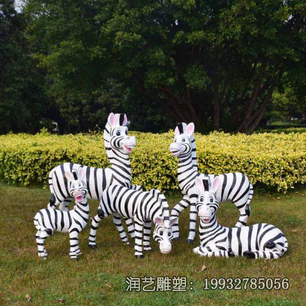 游乐场玻璃钢斑马雕塑 游乐场玻璃钢斑马雕塑