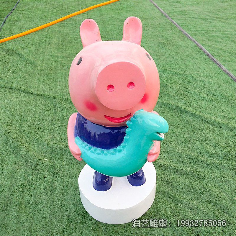 酒店玻璃钢小猪佩奇雕塑 酒店玻璃钢小猪佩奇雕塑