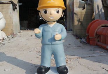 城市玻璃钢消防员卡通雕塑