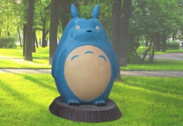 公园玻璃钢龙猫卡通雕塑
