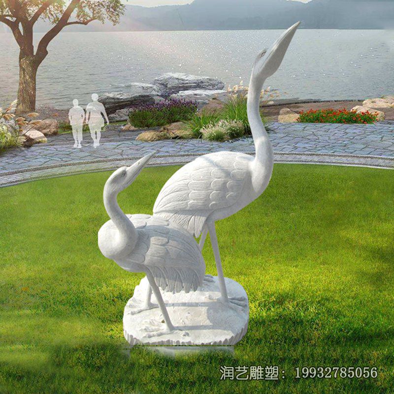 景区仙鹤动物石雕 景区仙鹤动物石雕