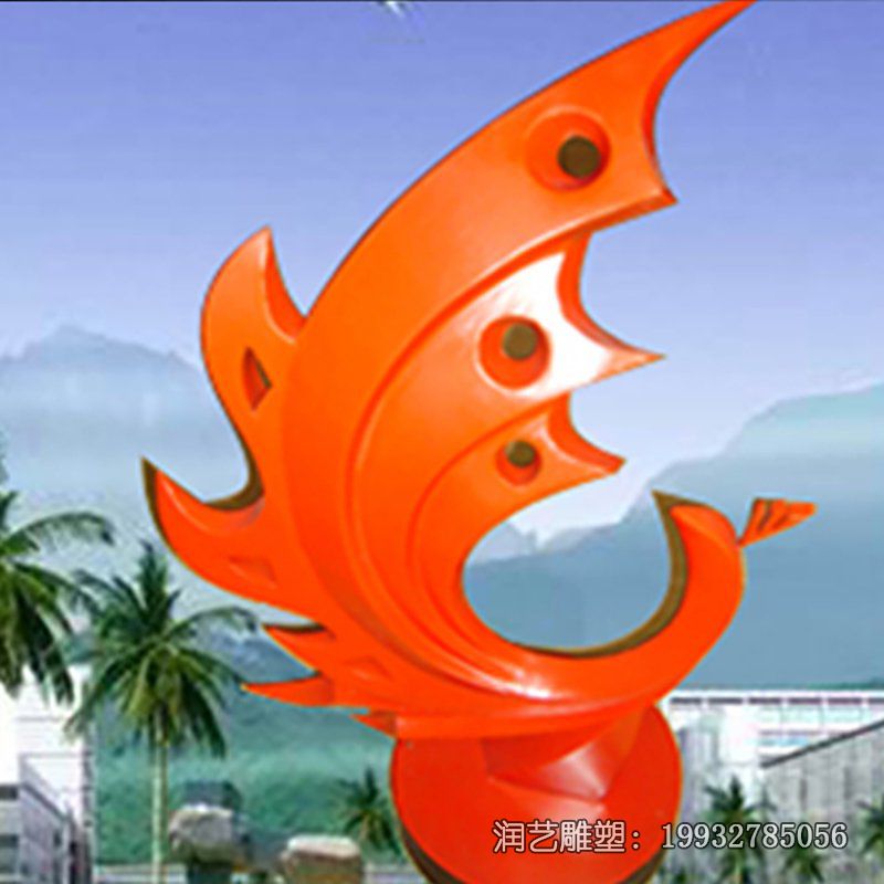 商场不锈钢凤凰雕塑 商场不锈钢凤凰雕塑