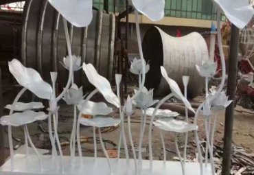 企业不锈钢荷叶景观雕塑