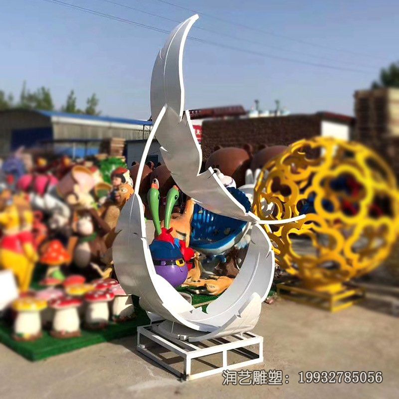 广场不锈钢羽毛雕塑 广场不锈钢羽毛雕塑