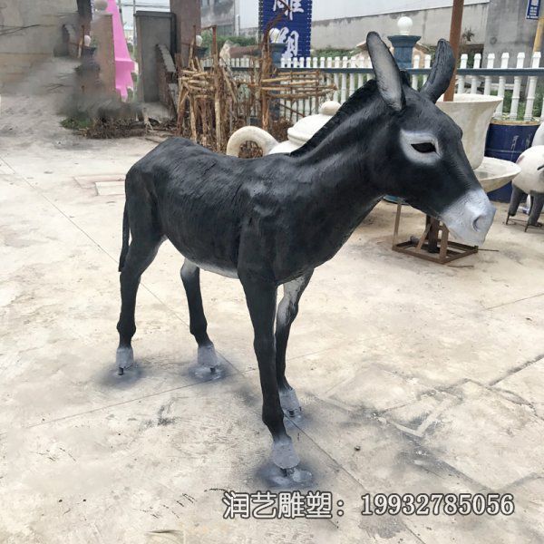商业街玻璃钢驴雕塑 商业街玻璃钢驴雕塑
