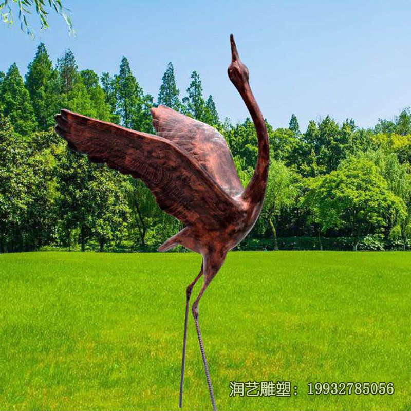 学校仙鹤动物铜雕 学校仙鹤动物铜雕