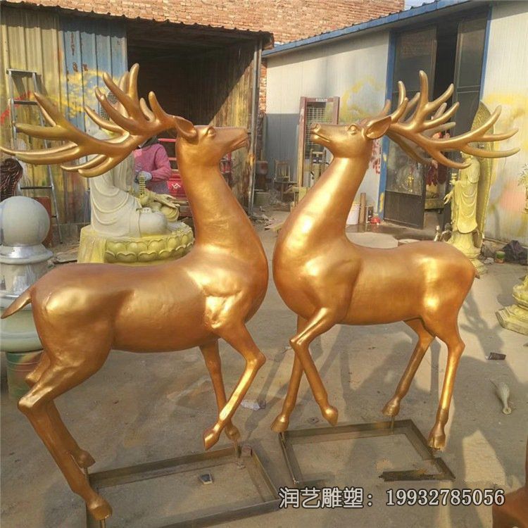草坪小鹿动物铜雕 草坪小鹿动物铜雕