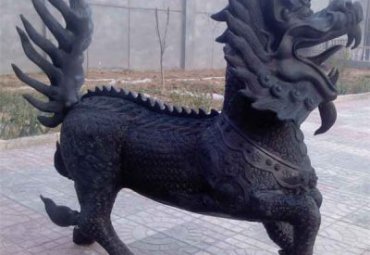小区麒麟动物铜雕