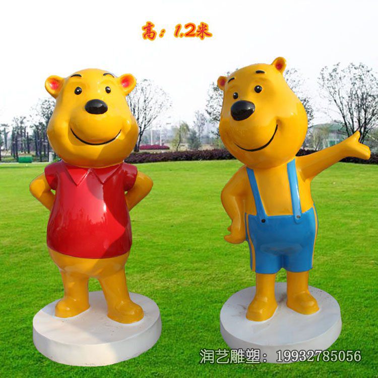 广场玻璃钢小熊维尼雕塑 广场玻璃钢小熊维尼雕塑