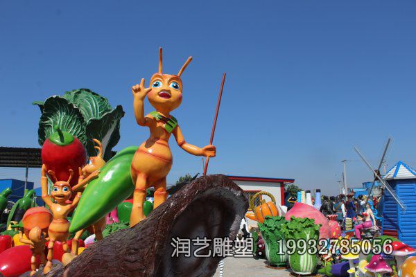 草坪玻璃钢蚂蚁雕塑 草坪玻璃钢蚂蚁雕塑