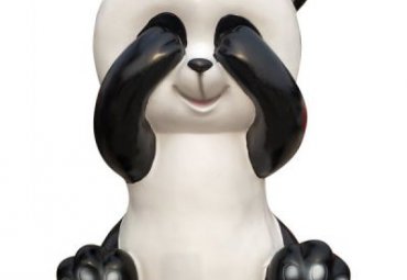 学校玻璃钢熊猫动物雕塑