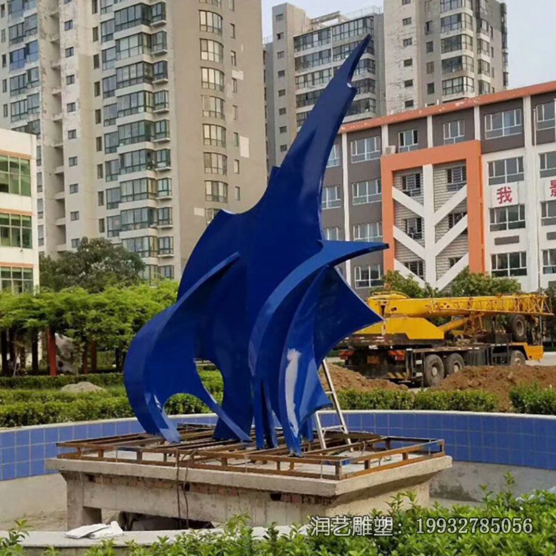 城市不锈钢海豚雕塑 城市不锈钢海豚雕塑