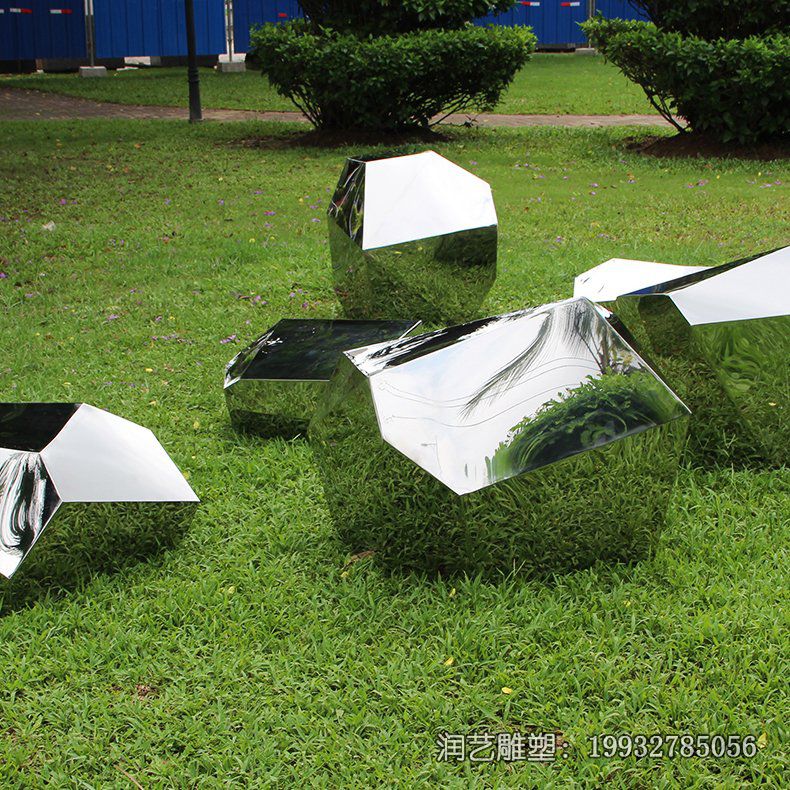 学校不锈钢石头景观雕塑 学校不锈钢石头景观雕塑
