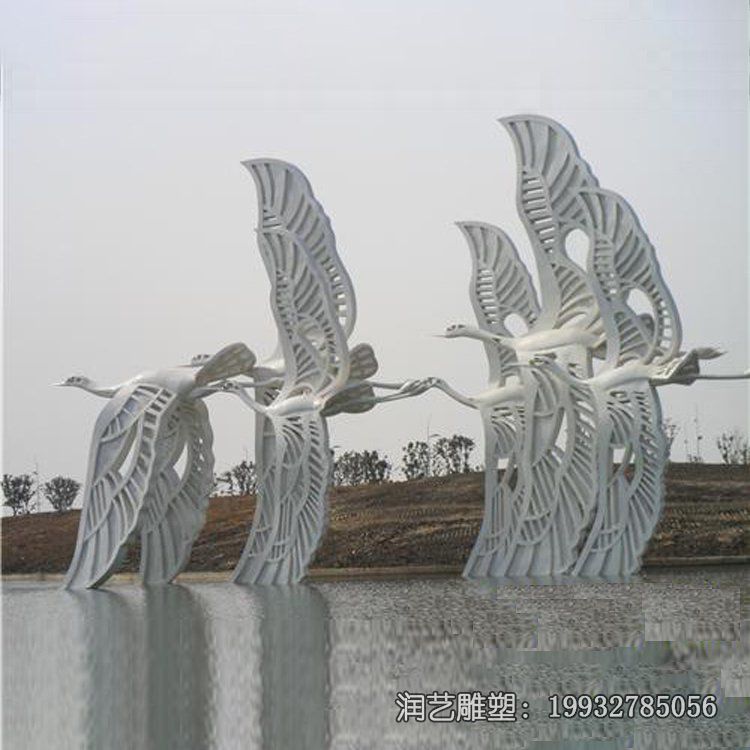 企业不锈钢仙鹤动物雕塑 企业不锈钢仙鹤动物雕塑