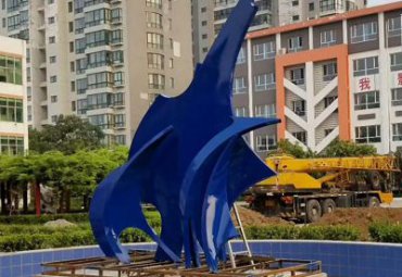 城市不锈钢海豚雕塑