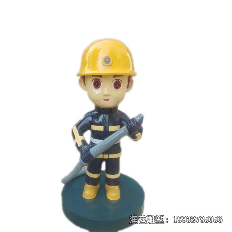 广场玻璃钢消防员雕塑 广场玻璃钢消防员雕塑
