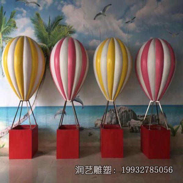 酒店玻璃钢热气球雕塑 酒店玻璃钢热气球雕塑
