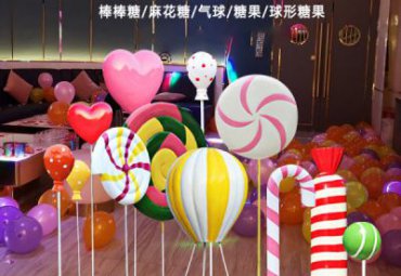 景区玻璃钢棒棒糖雕塑